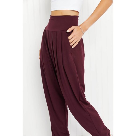 Rae Mode Full Size Deep Breaths Pleated Harem Joggers - Picture 4 of 8
